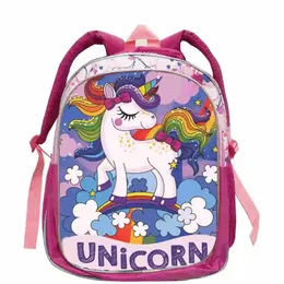 Bags Unicorn 12Inch Rose Red Backpack Cartoon Dab Horse School Bags Baby Accessory Kids Girls Toddlers Mochila Bookbags