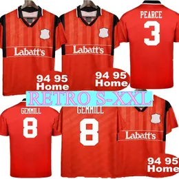 94-95 COLLYMORE PEARCE Mens Retro Camisas de Futebol GRABBAN LOLLEY MCKENNA GEMMILL LEE Home Camisa de Futebol Uniformes de Manga Curta