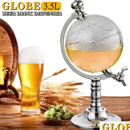 3.5L Globe Decanter Beer Drink Dispenser محطات النبيذ الكحول ماء ويسكي المشروبات الكحولية لأدوات البار المنزلية 231228 تسليم DH6F8