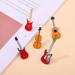 Brosches mode utsökta fiol för kvinnor musik symbol tecknad brosch stift kappa kostym klänning krage stift charm smycken