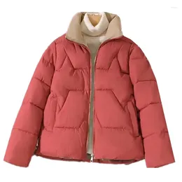 Casacos de Trench das Mulheres 2024 Jaqueta Mulheres Inverno Parkas Coreano Quente Algodão-Acolchoado Roupas Manga Longa Casaco Curto Feminino Grosso Outerwear