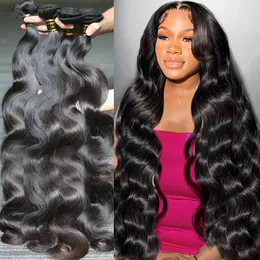 Rosabeauty 26 28 30 32 40 Inch Brazilian Hair Weave 1 3 4 Bundles Body Water Wave 100% Remy Human Hair Weft 240115