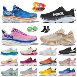 2024 Hoka Running Shoes White Black Pink Foam Clifton 9 Bondi 8 Hokas Shoes Womens Mens Trainers Free People Carbon x2 Cloud Airy Blue Runners Shoolners Sneakers