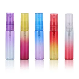 768 pçs/lote frascos de spray de vidro colorido 5ml portátil perfume atomizador mini garrafa de amostra de vidro frascos de vidro fino para venda