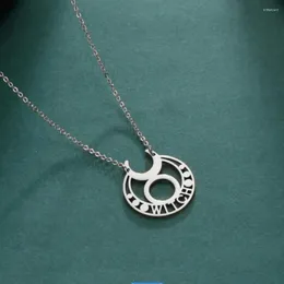 Hänghalsband 1pc Wicca rund halsband häxa Pentakel trippelmåne gudinna amulet hednisk rostfritt stål smycken F1391