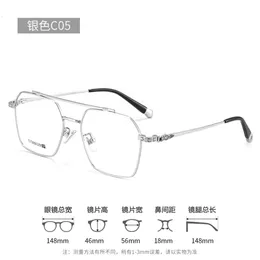 2024 Luxus-Designer-CH-Sonnenbrille für Damen, verchromt, Brillengestell, Herren, reines Titan, ultragroß, Myopie, High-End-Herz-Brillengestell, Damen-Unisex-Brille, DV25