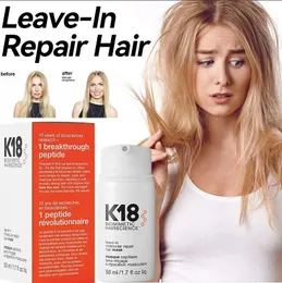 K18 50ML إجازة الإصلاح الجزيئي لقناع الشعر أضرار استعادة الشعر الناعم إصلاح عميق العناية بالشعر