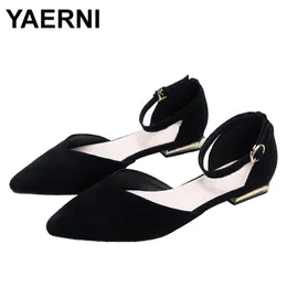 YAERNI одиночная женская обувь, женские весенние туфли-лодочки, летние сандалии с острым носком и поясом, обувь феи, черная рабочая обувь, обувь для девочек 240116