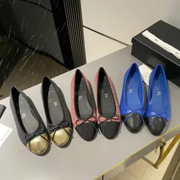 Billig kanal balett platt danklänning sko kvinnor designer casual tyg sexig ballerina utomhus slurk på skor quiltad läder kalvskinn loafer lyxig hög