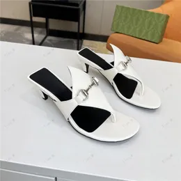 Newest Top Quality Women Sandals High Heels metal buckle sexy Slippers Luxury slingback Classic Kitten heel Designer High Quality Single Shoes