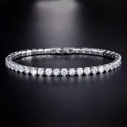 Trendy Kristalle Frauen Armbänder Schmuck 925 Sterling Silber CZ Tennis Armband Ketten Hochzeit Mode Strass Schmuck Damen P321P