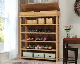 Wooden Shoe Rack Shoe Shelf Rack Shoe Organizer Storage Shoe Cabinet for Entryway - 5 Tier