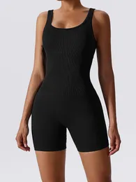 Sommer einfarbiger eng anliegender Overall für Damen, eng anliegender Overall für Yoga, Sport, lässiges Styling 240116