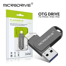 USB-флеш-накопители Вращающийся флэш-накопитель USB 3.0 для iPhone с интерфейсом USB-A-Lightning 2 в 1, USB-накопитель USB3.0 для Iphone7/8/9/11/12/13 / Ipad