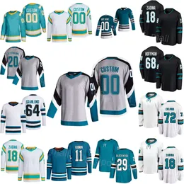 Donna Gioventù Uomo Hockey 20 Fabian Zetterlund Jersey Sport 68 Mike Hoffman 72 William Eklund 11 Luke Kunin 18 Filip Zadina 29 Mackenzie Blackwood 64 Mikael Granlund