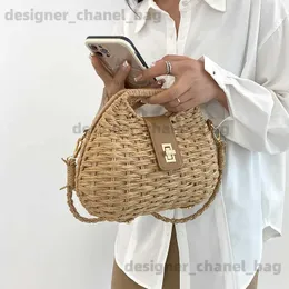 Borse a tracolla Moda Borsa in rattan di vimini Borse da donna intrecciate Borsa da spiaggia da viaggio estiva Bali Str Borse a tracolla a tracolla per le donne 2023 Frizione T240116