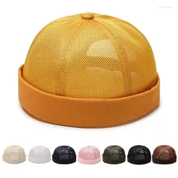 Beretti Summer Mesh Hip Hop teschi senza pezzi Cap Women Men Vintage Urban Unique Street Portable Docker Hats Multipurpy Beanie Hat