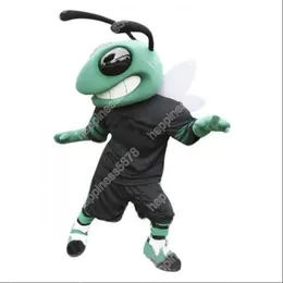 Adulto tamanho verde hornet trajes da mascote personagem dos desenhos animados terno terno carnaval adultos tamanho halloween festa de natal carnaval vestido ternos