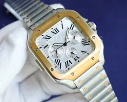 Top Mode Automatische Mechanische Selbstaufzug Uhr Männer Gold Silber Zifferblatt 42mm Klassische Design Armbanduhr Casual Voll Edelstahl uhr 170F
