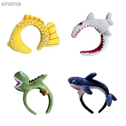 Headbands Korean accessories shark dinosaur headband Rabbit carrot funny face wash hair bands hair set decor for hair bezel hair accessory YQ240116