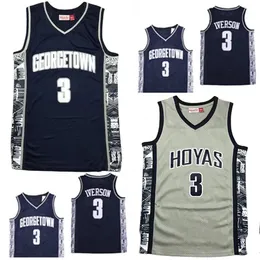 NCAA Allen Iverson Jersey Georgetown Hoyas Koleji Basketbol Formaları AI Üniversitesi Giyim Yiyesi Yelek