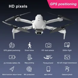 F10 Controle remoto de alta definição anti-vibração GPS de câmera dupla Drone de posicionamento de alta precisão, luz noturna LED, retorno automático para casa quando bateria fraca