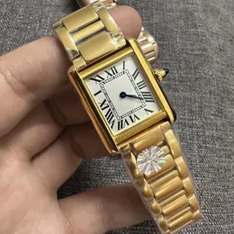 Orologio da donna quadrato di precisione di design con cassa in acciaio inossidabile, cinturino di moda di lusso, puntatore blu, orologio da coppia impermeabile con zaffiro, orologio sportivo classico da donna