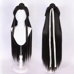 アニメ・ヘブンの祝福コスプレXie lian wig black black tian guan ci fu hanfu wigs xielian cosplay wig wig cap 240116