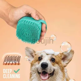 Bath Tools Accessories Bathroom Puppy Big Dog Cat Bath Massage Gloves Brush Soft Safety Silicone Pet Accessories for Dogs Cats Tools Mascotas Products zln240116