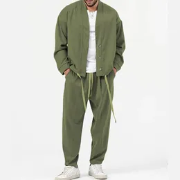 Mode Men's Cardigan Jacketspants Sportwear Sets Men Solid Jogger Sport Suit Casual Tracksuit Male Sweat Suits 5 Colors S-3XL 240116