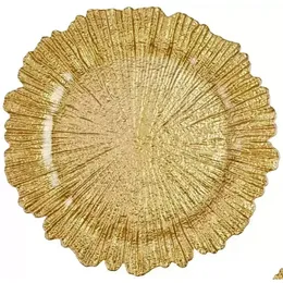 Wholesale 13Inch Gold Charger Plates Underplate Wedding Reef For Drop Delivery Dhd0V