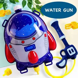 Sand Play Water Fun Summer Water Gun Beach Kids Toys Cartoon Rocket Backpack Outdoor Games Spray Pistol Pull-out Waterpistool Shoot Toy Boys Girls