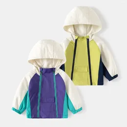 Sängkläder sätter modepojkar Outddor Jacket Wind Water Proof Toddler Kids Coat 2 Zippers Barnkläder