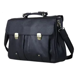 FANCODI Genuine Leather Briefcase men Business Bag Men Briefcase Leather 15inch Laptop Bag tote male Office Bag Handbag big 240115