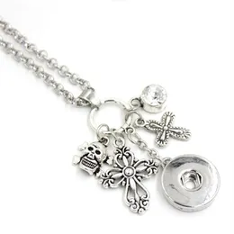 Nuovo arrivo stile bohemien gioielli da donna intercambiabili gioielli croce ciondolo teschio collana 18mm bottone a pressione collana3250