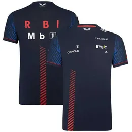 2024 YENİ F1 Kırmızı Takım Yarış Takımı Bull Racing Hollanda Sürücü Verstappen Yuvarlak Boyun T-Shirt Sporları ve Boş Zaman Büyük Boy