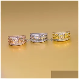 Anelli a fascia Anello mamma Intaglio Lettera Cuore d'amore Zircone Fasce di moda Anelli Oro rosa Sier Festa della mamma Regalo per gioielli Regali 1014 B3 Dro Dhj4S