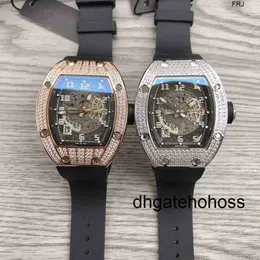 Richardmills Watch Milles Richads Mile 시계 손목 시계 디자이너 럭셔리 남성 기계공 Richa RM010 Luminous Scale Diamond Case Skeleton Dial Unisex ME