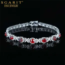 SGARIT Novo Estilo Senhora Joias de Casamento Ouro Personalizado 2.48Ct Pombo Sangue Vermelho Não Aquecido Pulseira de Rubi Natural