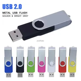 Pendrive usb 32gb, pen drive de metal com 16 giga, pendrive giratório, portátil, 64 gb, 128 gb, cle usb 2.0