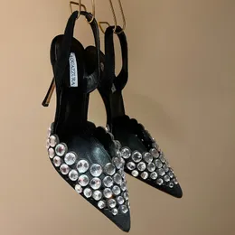 Aquazura Designer Heels Женские заостренные хрустальные инкрустации тонкие высокие сандалии модный страб любимого хруста