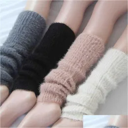 Socken Strumpfwaren Socken Strumpfwaren Korea Stil Frauen Winter Warme Feste Weiche Strümpfe Weibliche Dicke Über Knie Beinlinge Gestrickte Damen ga Dhguj