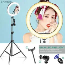 Selfie Lights 10 pouces grand Selfie LED vidéo anneau lumière lampe avec trépied support téléphone pince pour YouTube éclairage en direct Photo photographie StudioL240116