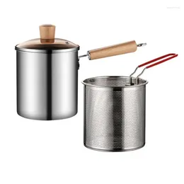Cookware Sets Deep Fryer Pot 304 Stainless Steel Tempura Frying For Seafood Cooking Portable Stove Top Kitchen Accessories