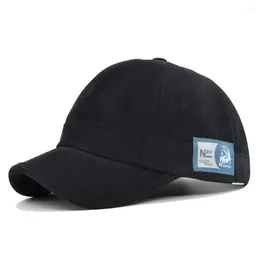 Bollkåpor 2 tum kort grim baseball cap solid pappa hatt låg profil snapback vanlig tom sol unisex bomullshattar