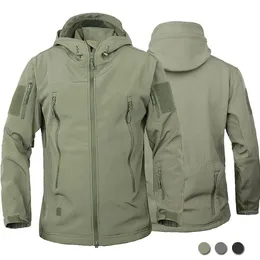 Militär Outdoor Jacken Männer Shark Haut Soft Shell Taktische Wasserdichte Windjacke Armee Kampf Jacke Herren Mit Kapuze Bomber Mäntel 240115