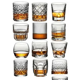 Vinglas med kristall whisky glas gammaldags whisky brandy cocktail perfekt gåva för par öl rom stil glas 11.28 drop de dholl