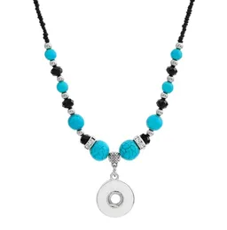 Hänghalsband hängsmycken smycken mode-nationell stil turkoises pärlor snap halsband 55 cm fit diy 12mm 18mm