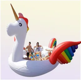 2020 novo 68 pessoas enorme flamingo piscina flutuador gigante inflável unicórnio piscina para festa na piscina barco flutuante4137763