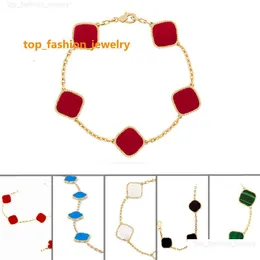 18 Stil Lüks Yonca Bileklik Tasarımcı Mücevherleri Kadınlar için Cleef Love Charm Bilezik Hediyeleri Noel hediyesi Drop Teslimat Dhwso
